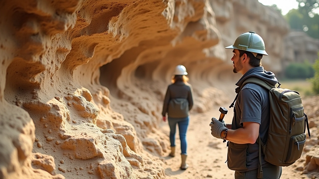 Geologinė ekspedicija su specialistu prie smiltainio uolų