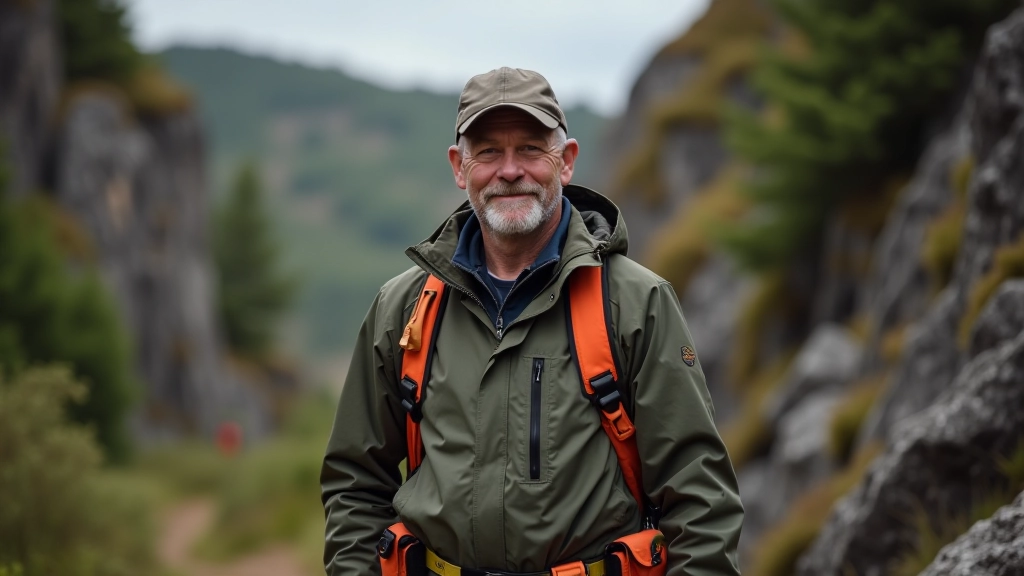 Keletas geologo instruktoriaus vadovaujant žmones prie uolų atodango